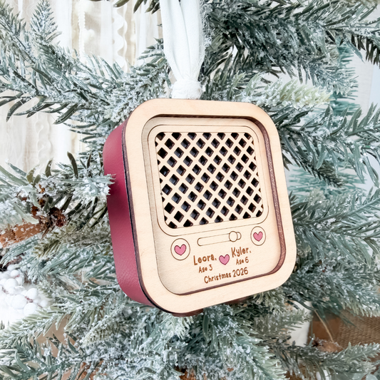 Personalized Vintage Radio Voice Recorder Ornament